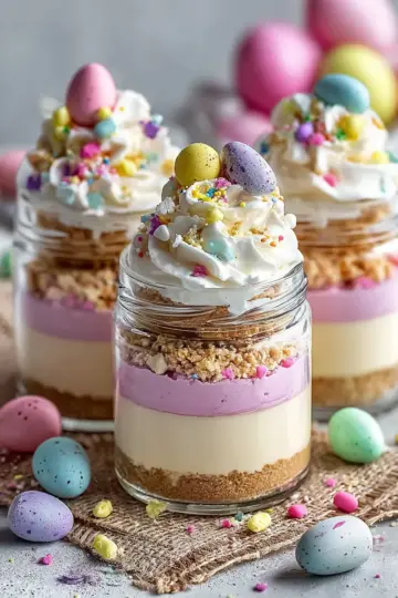 Easter Egg Cheesecake Jars