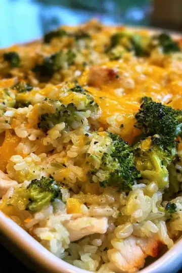 Broccoli chicken and rice casserole