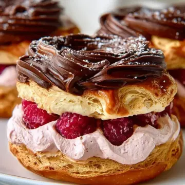 Raspberry Chocolate Paris Brest a.k.a. Cream Puff Wheels