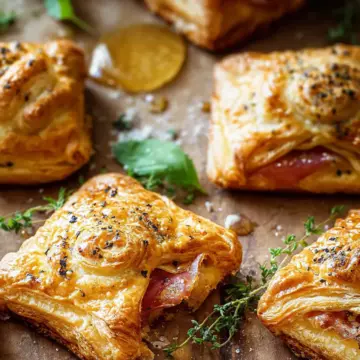 Prosciutto Caprese Puff Pastries with Peppery Thyme Honey