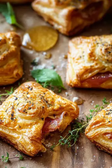 Prosciutto Caprese Puff Pastries with Peppery Thyme Honey