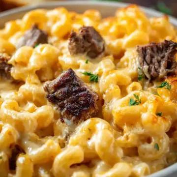 Ultimate Beer Mac and Cheese with Steak Bites