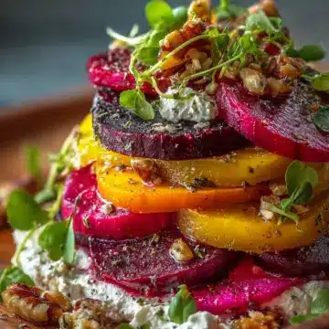 Vibrant Beetroot and Goat Cheese Layered Salad