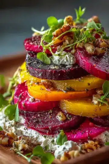 Vibrant Beetroot and Goat Cheese Layered Salad
